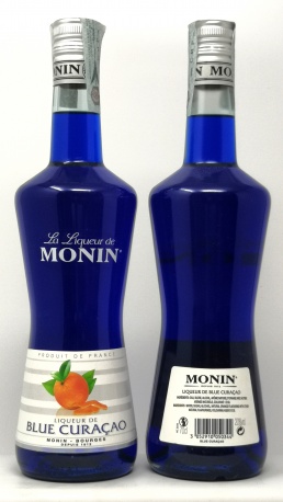 MONIN *BLUE CURACAO* da miscelazione aromatizzato con scorze di arance 20°