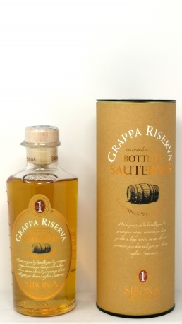 SIBONA *GRAPPA RISERVA AFFINATA IN BOTTI DA SAUTERNES* 44° (decanter astucciato)