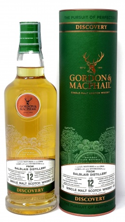 GORDON e MACPHAIL *WHISKY BALBLAIR* single malt scotch whisky bourbon cask matured 43° (astucciato)